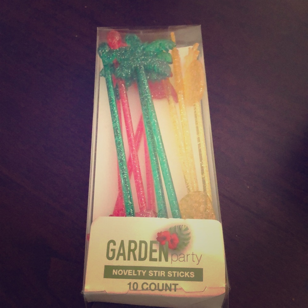 Novelty Stir Sticks- Garden Party 10 Count